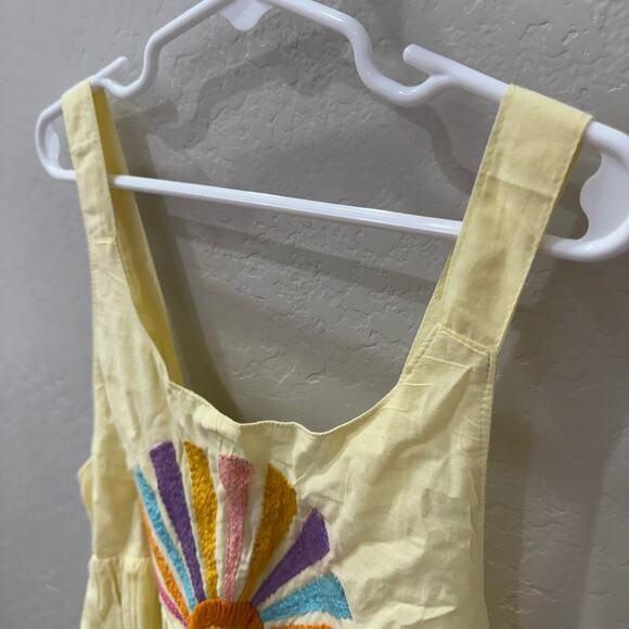 NWT Cheeni Yellow Sunshine Embroidered Tank Dress - Picture 2 of 8